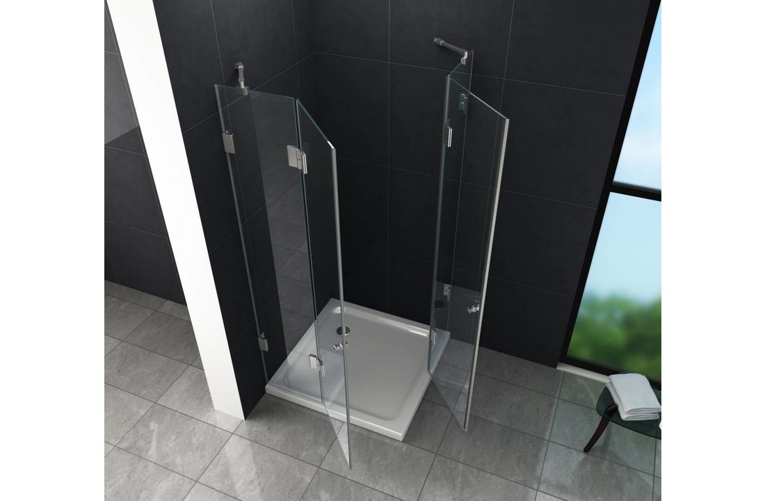 Luxor Douchecabine hoekinstap 100x100x195 - frame loze glas