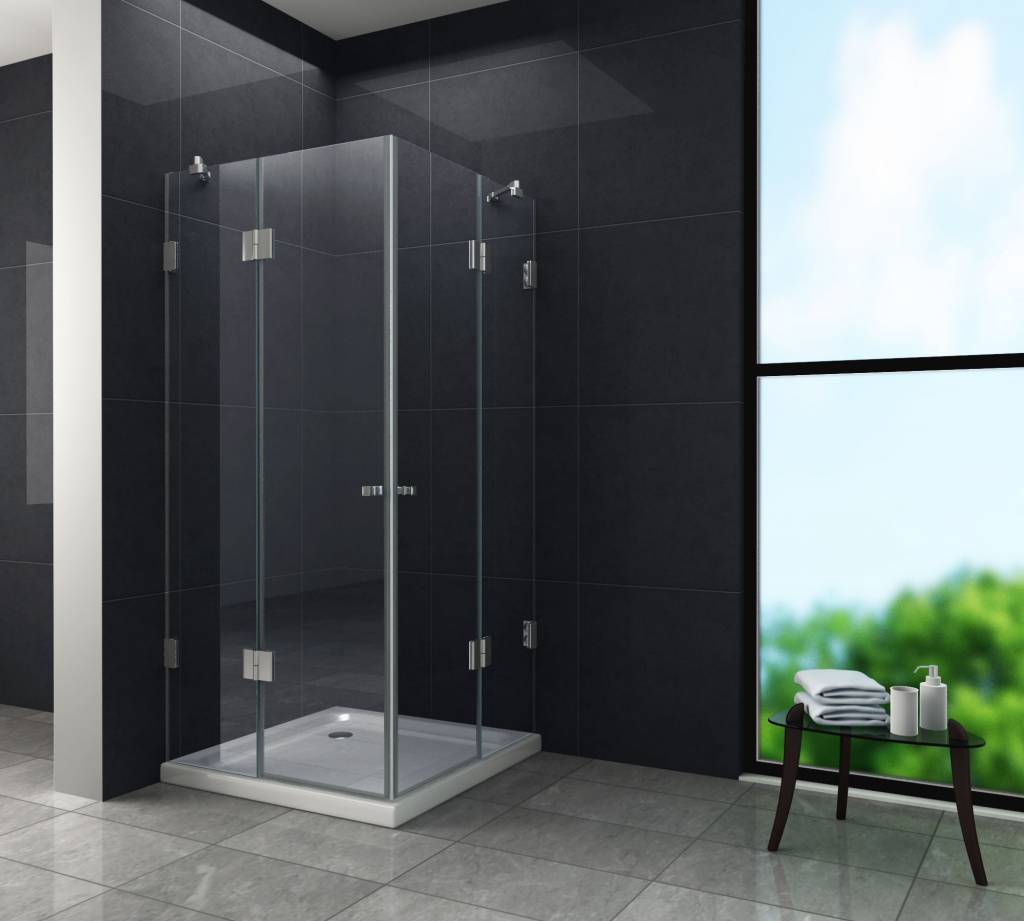 Luxor Douchecabine hoekinstap 120x120x195 cm - frame loze glas