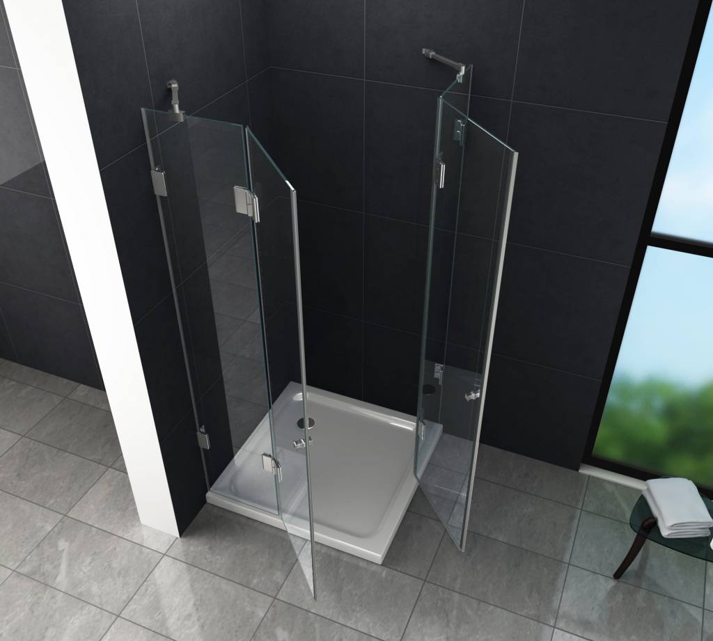 Luxor Douchecabine hoekinstap 120x120x195 cm - frame loze glas