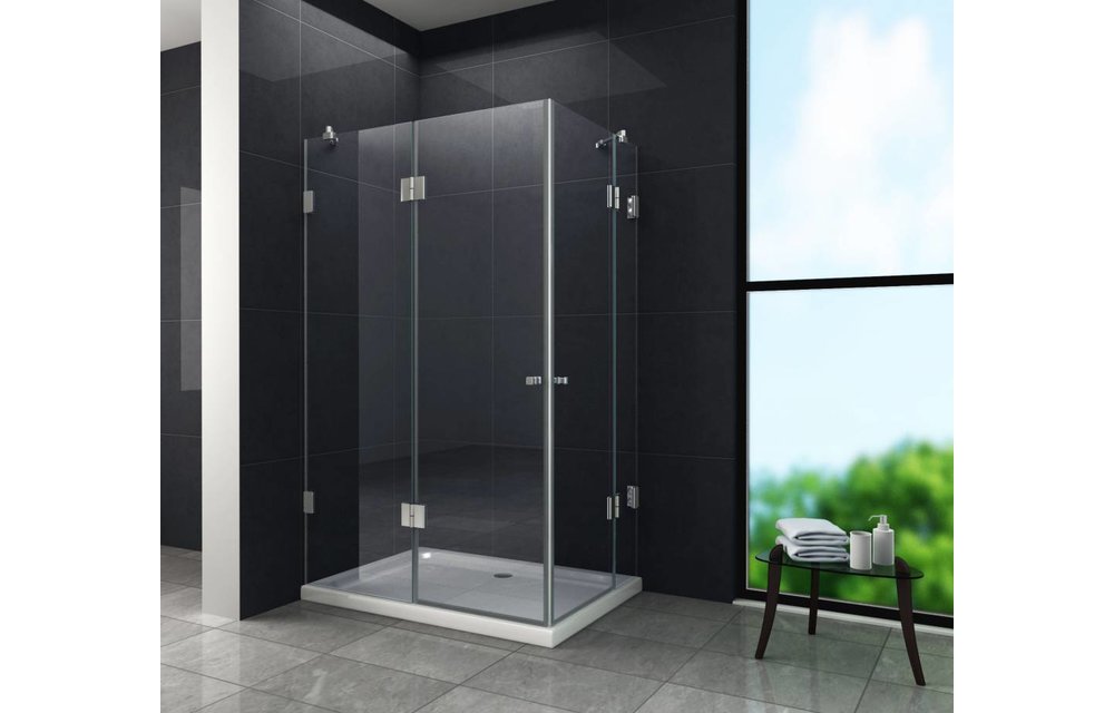 Luxor Douchecabine 100x90x195 cm hoek instap frameloos glas