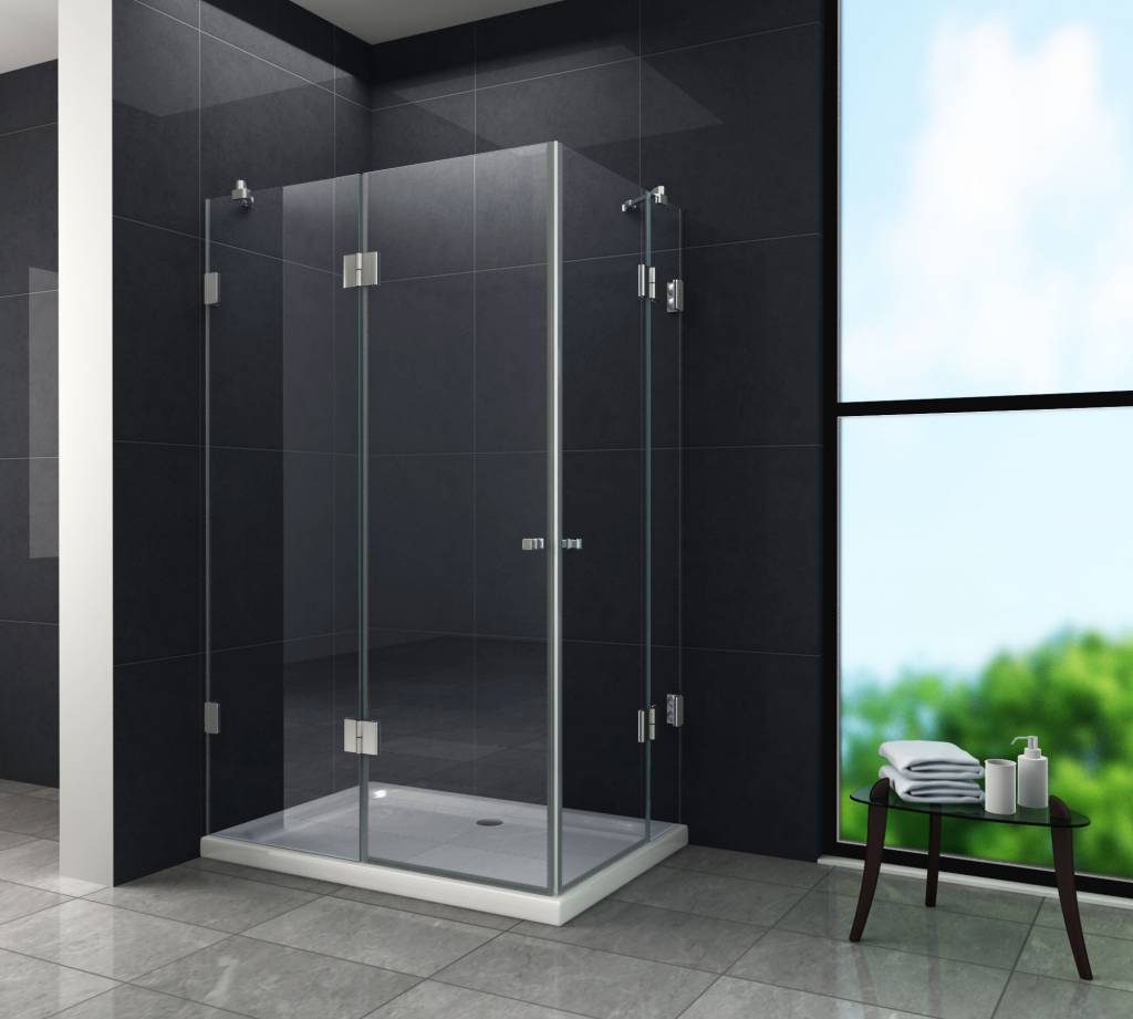 Luxor Douchecabine 90x80x195 cm hoek instap frameloos glas