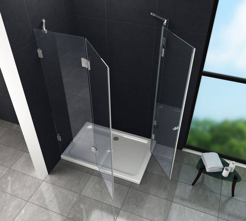 Luxor Douchecabine 120x100x195 cm hoek instap frameloos glas