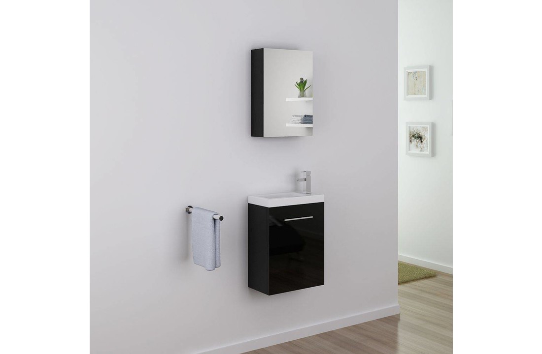 Spiegelkast voor toiletruimte PARTA 40 cm - Zwart
