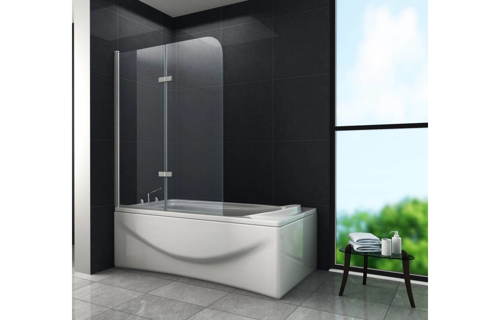 Brize Douchewand vouwdeur voor Bad 120x140 cm helder glas