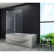 ROUND 75 cm hoek vouwdeur douchewand voor bad helder glas ROUND 75 cm hoek vouwdeur douchewand voor bad helder glas