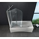 ROUND 75 cm hoek vouwdeur douchewand voor bad helder glas ROUND 75 cm hoek vouwdeur douchewand voor bad helder glas