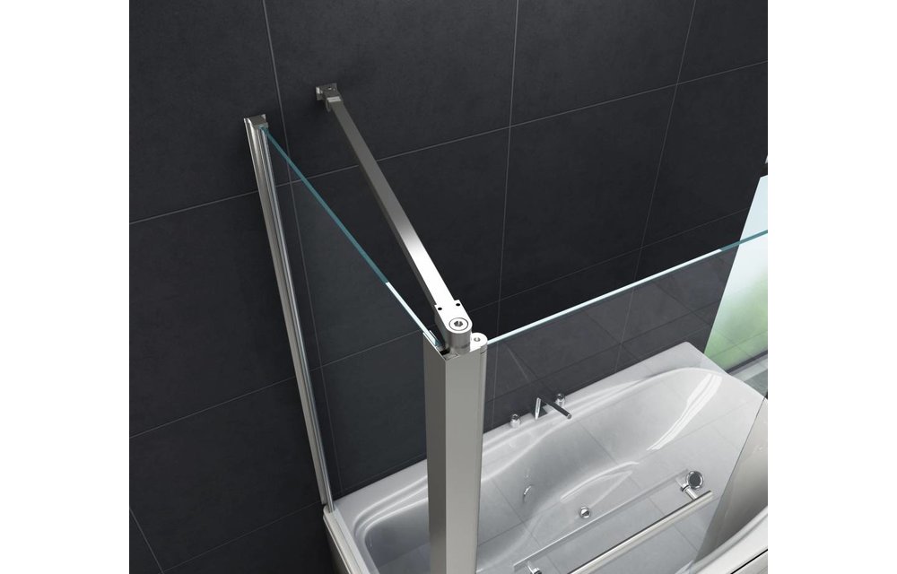 UNI Hoek badwand 75 cm met handdoek houder