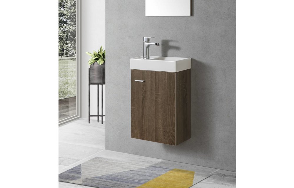 Visit Fonteinkast 40 Inclusief Fontein - Notenhout