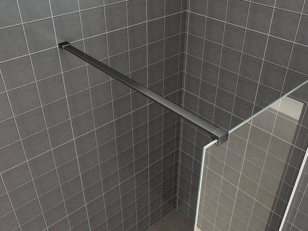 Inloopdouche met mat zwart profiel 90 cm Nano 10 mm safety glass