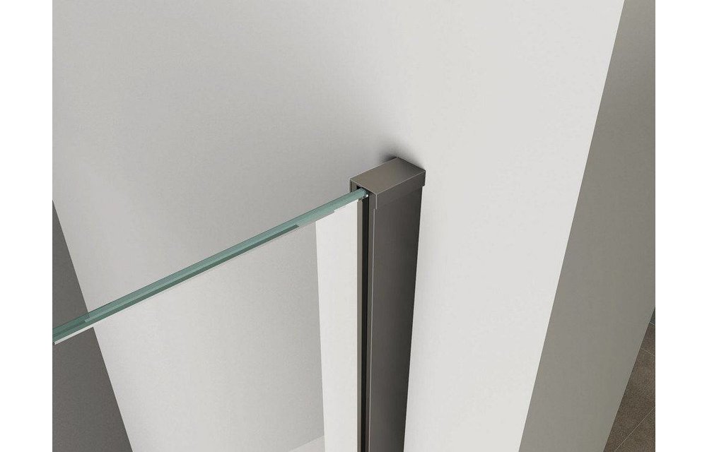Inloopdouche met mat zwart profiel 90 cm Nano 10 mm safety glass