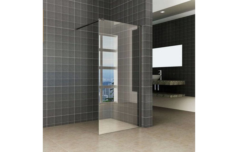 Inloopdouche met mat zwart profiel 90 cm Nano 10 mm safety glass