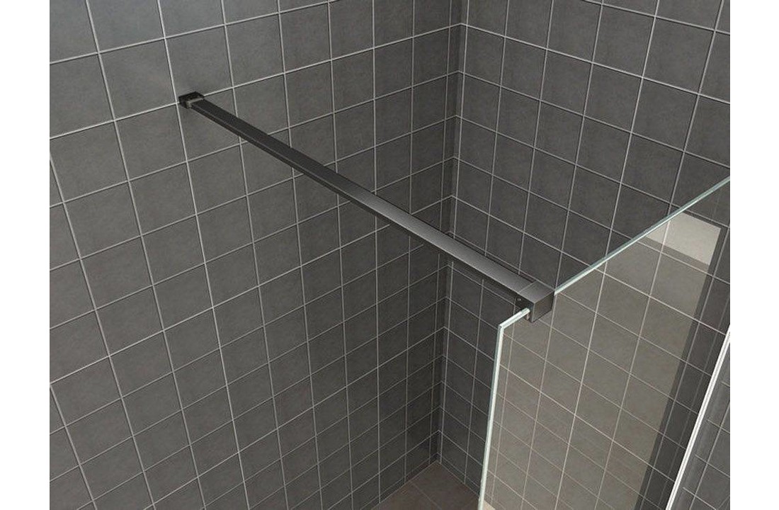 Inloopdouche met mat zwart profiel 120 cm Nano 10 mm safety glass
