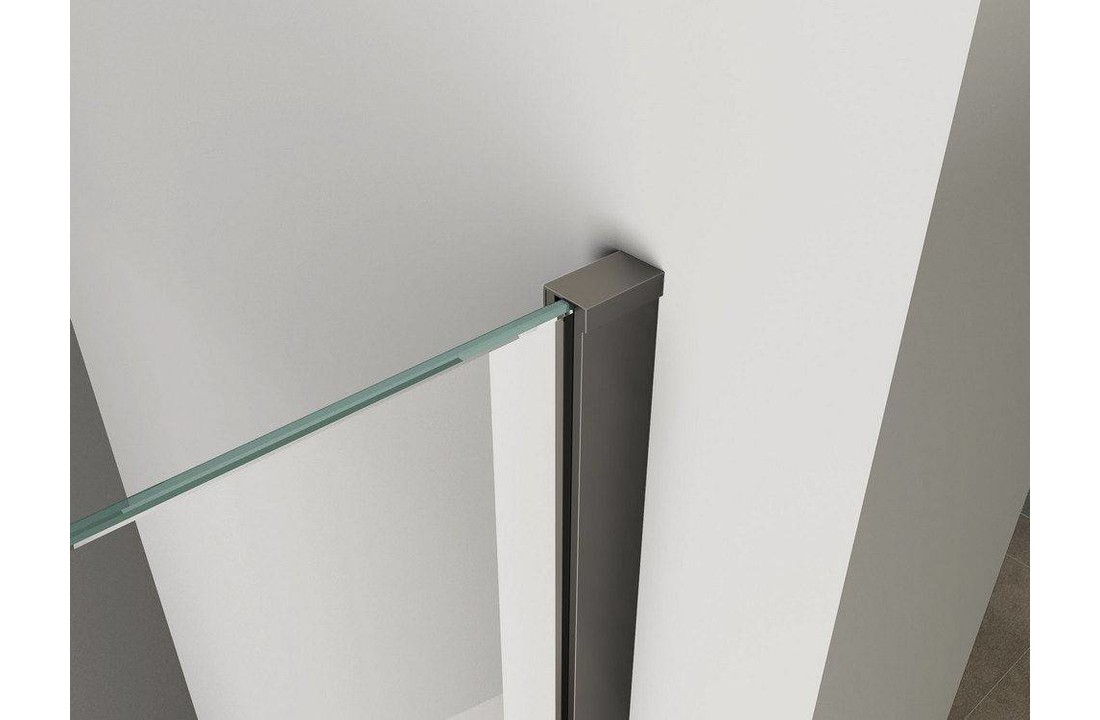 Inloopdouche met mat zwart profiel 120 cm Nano 10 mm safety glass