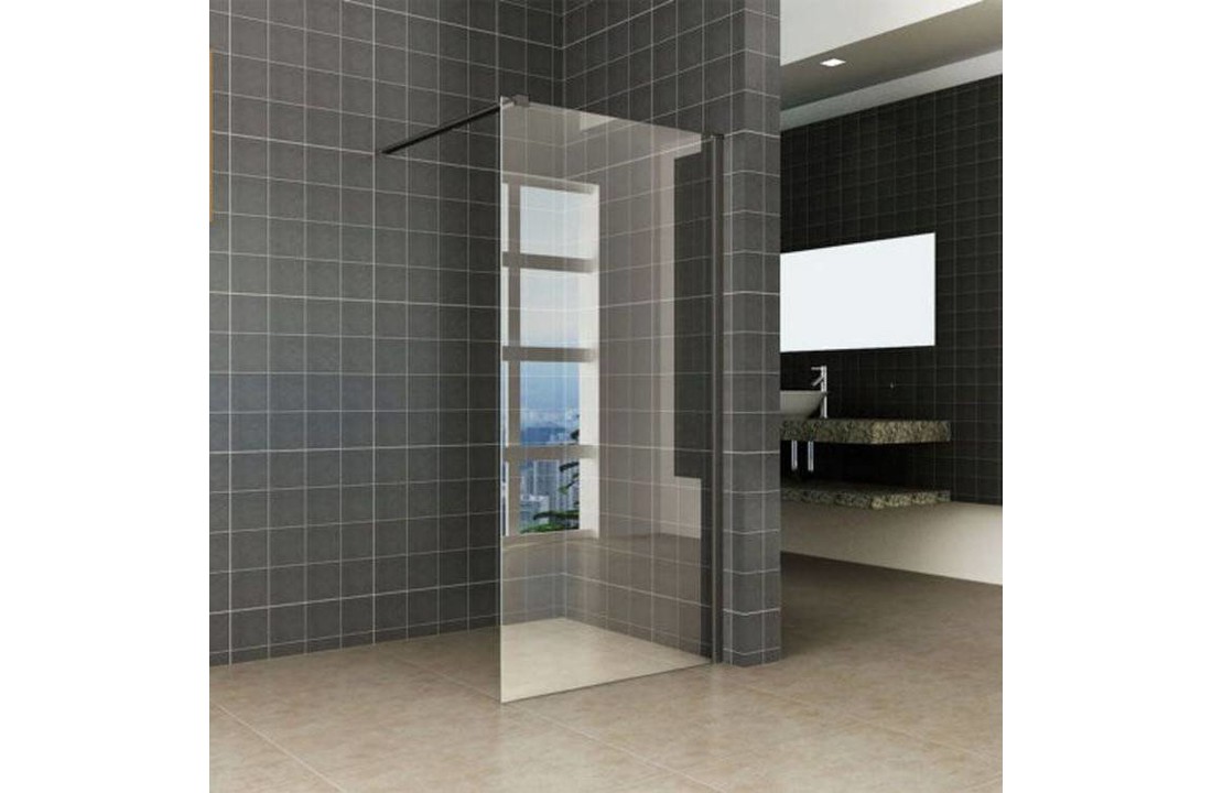 Inloopdouche met mat zwart profiel 120 cm Nano 10 mm safety glass