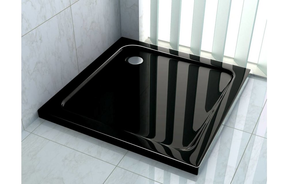 Rheiner zwarte douchebak 80x80 cm vierkant