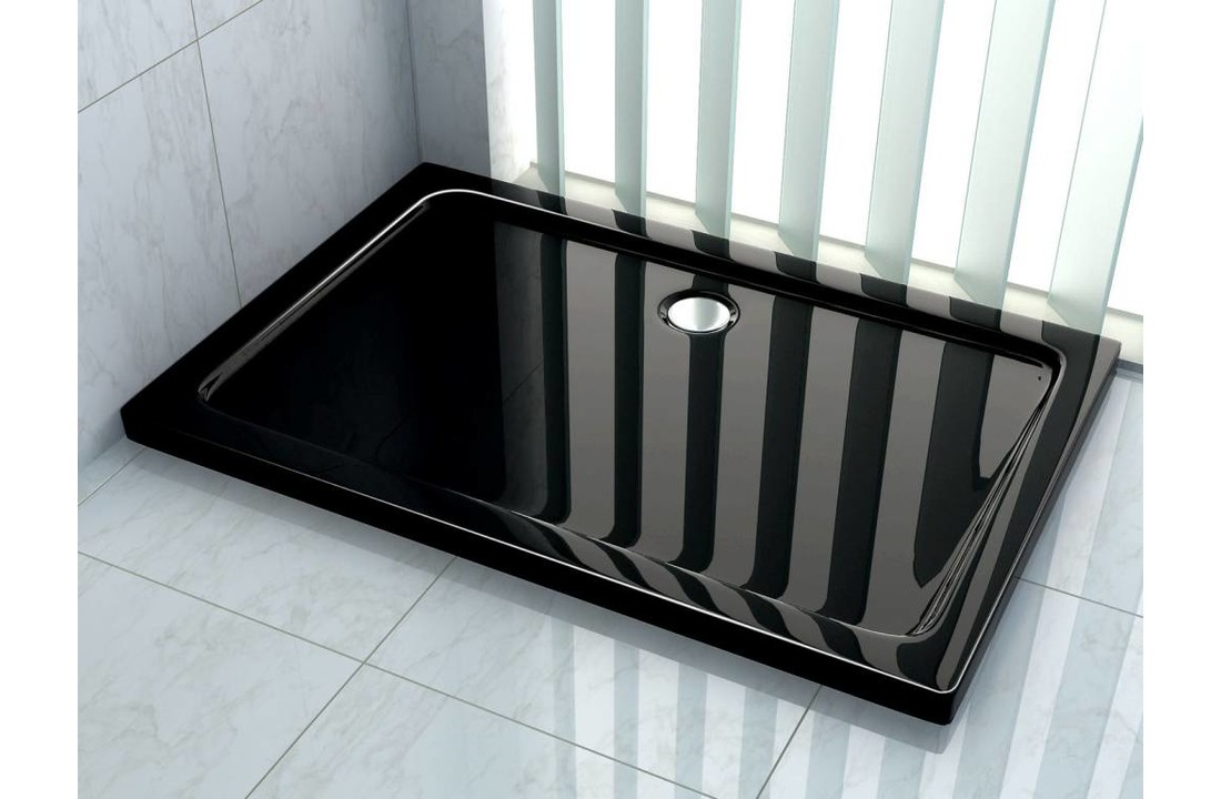 Rheiner douchebak 90x80x5 cm rechthoek zwart