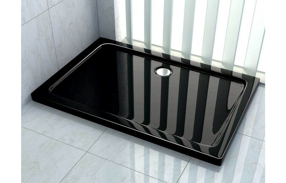 Rheiner douchebak 90x75x5 cm rechthoek zwart