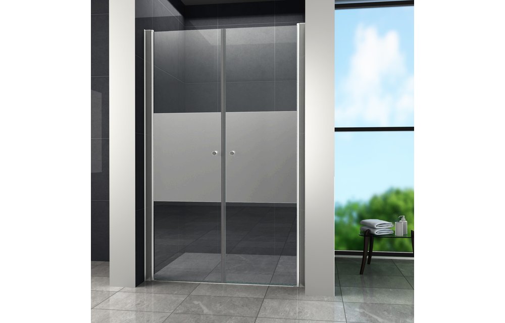 Swing-Cover Douchedeur Pendeldeur 100x195 cm Gedeeltelijk Matglas