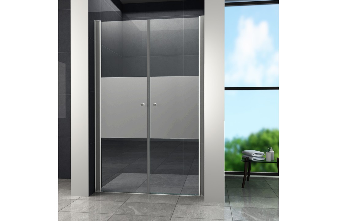 Swing-Cover Douchedeur Pendeldeur 100x195 cm Gedeeltelijk Matglas
