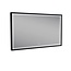 Wiesbaden Rechthoek condensvrije & verwarming LED-Spiegel 100x60 cm mat zwart