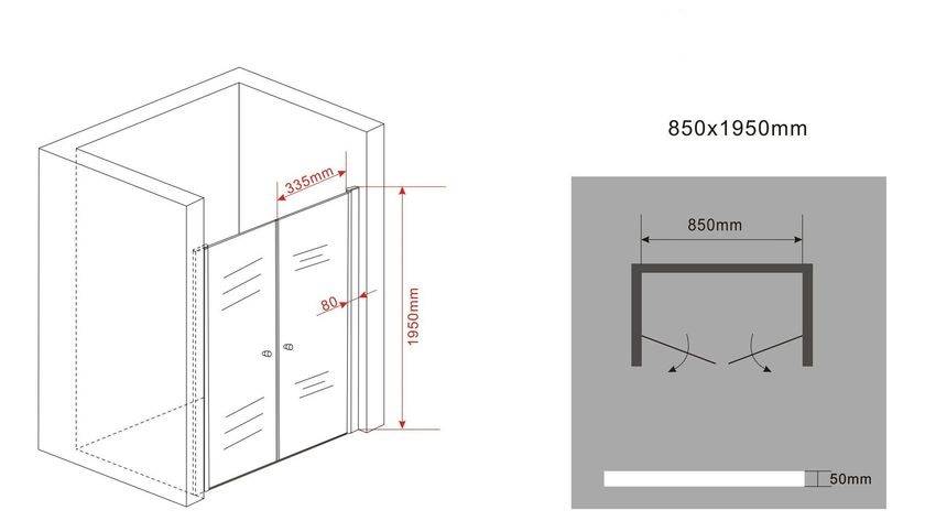 Swing Douchedeur Pendeldeur 85x195 cm Helder Glas
