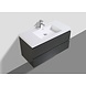 STILO Badmeubel greeploos 100 cm hooogglans antraciet met softclose STILO Badmeubel greeploos 100 cm hooogglans antraciet met softclose