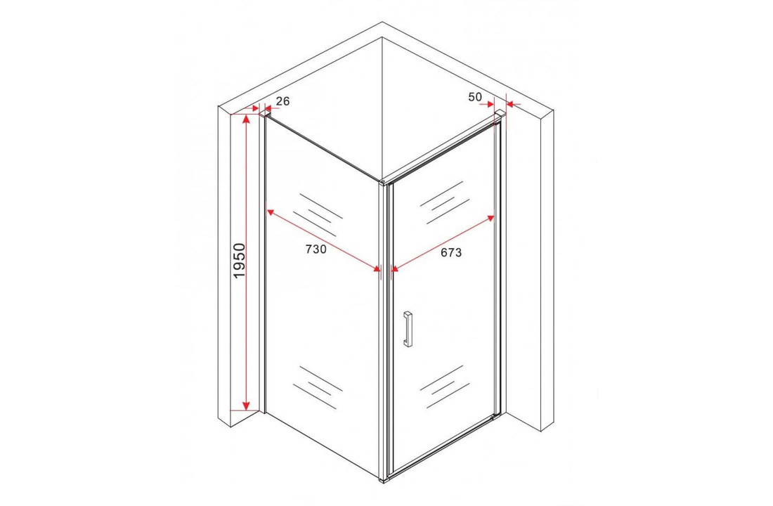 Setel Douchecabine 80x80 cm Zij Instap Vierkant 8 mm - Chroom incl. waterdicht strip