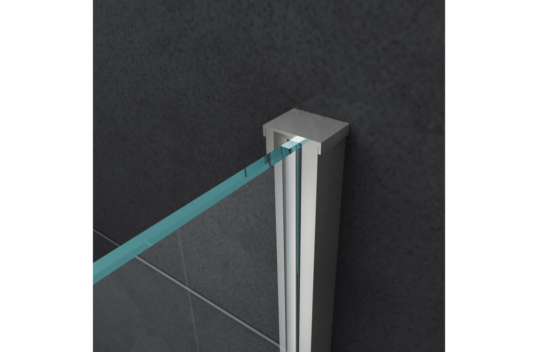 Setel Douchecabine 80x80 cm Zij Instap Vierkant 8 mm - Chroom incl. waterdicht strip