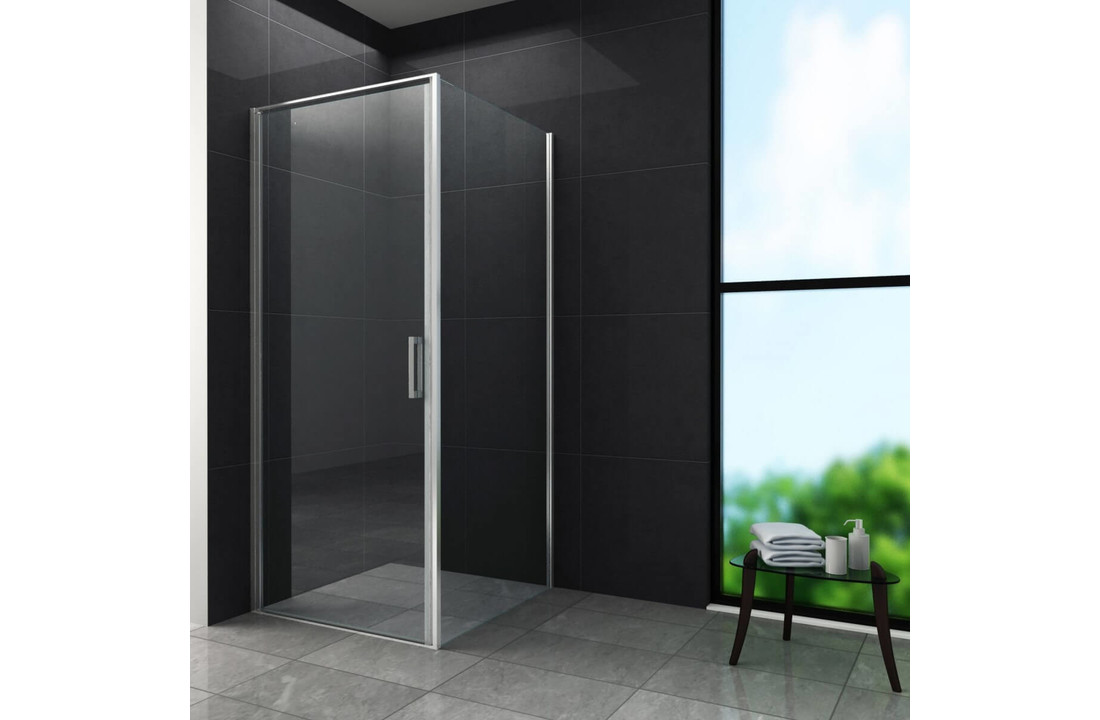 Setel Douchecabine 80x80 cm Zij Instap Vierkant 8 mm - Chroom incl. waterdicht strip