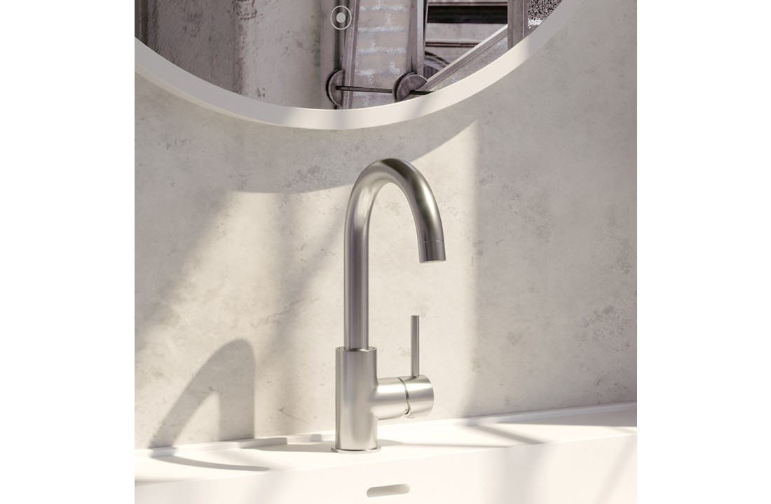 Brauer Brushed Edition wastafelkraan opbouw draaibare uitloop chroom