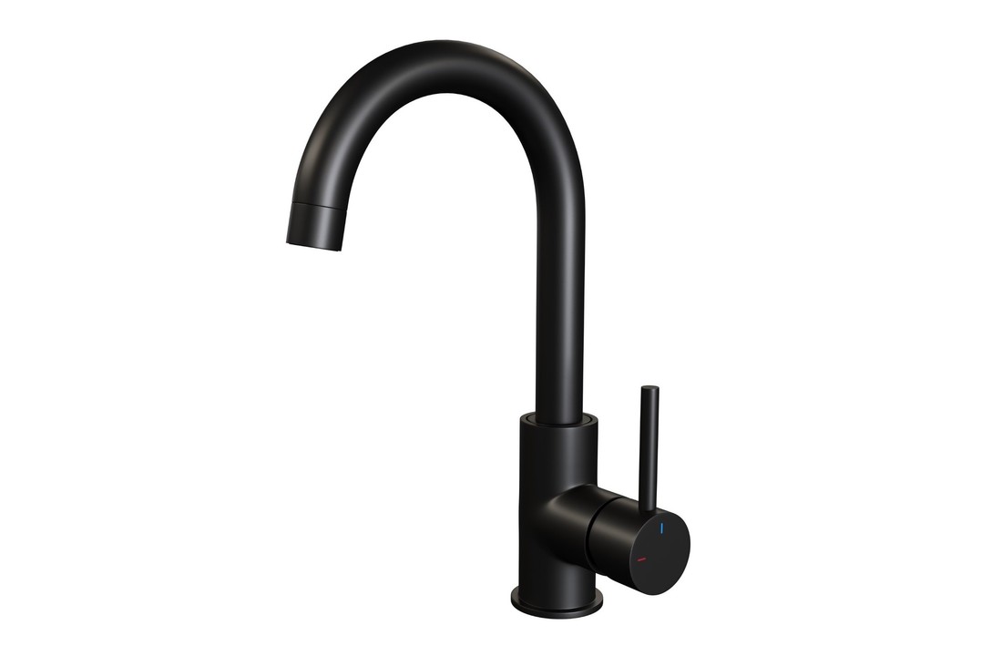 Brauer Black Edition wastafelkraan opbouw draaibare uitloop chroom