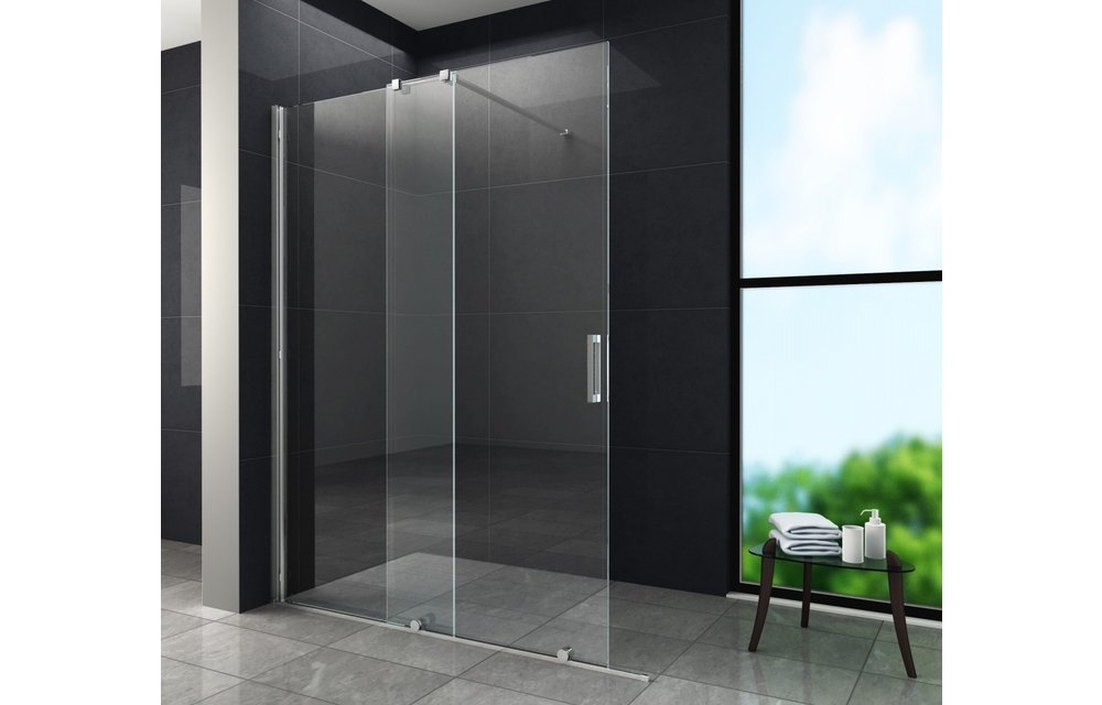 Schuifbare inloopdouche 180x200 cm op rail - complete set