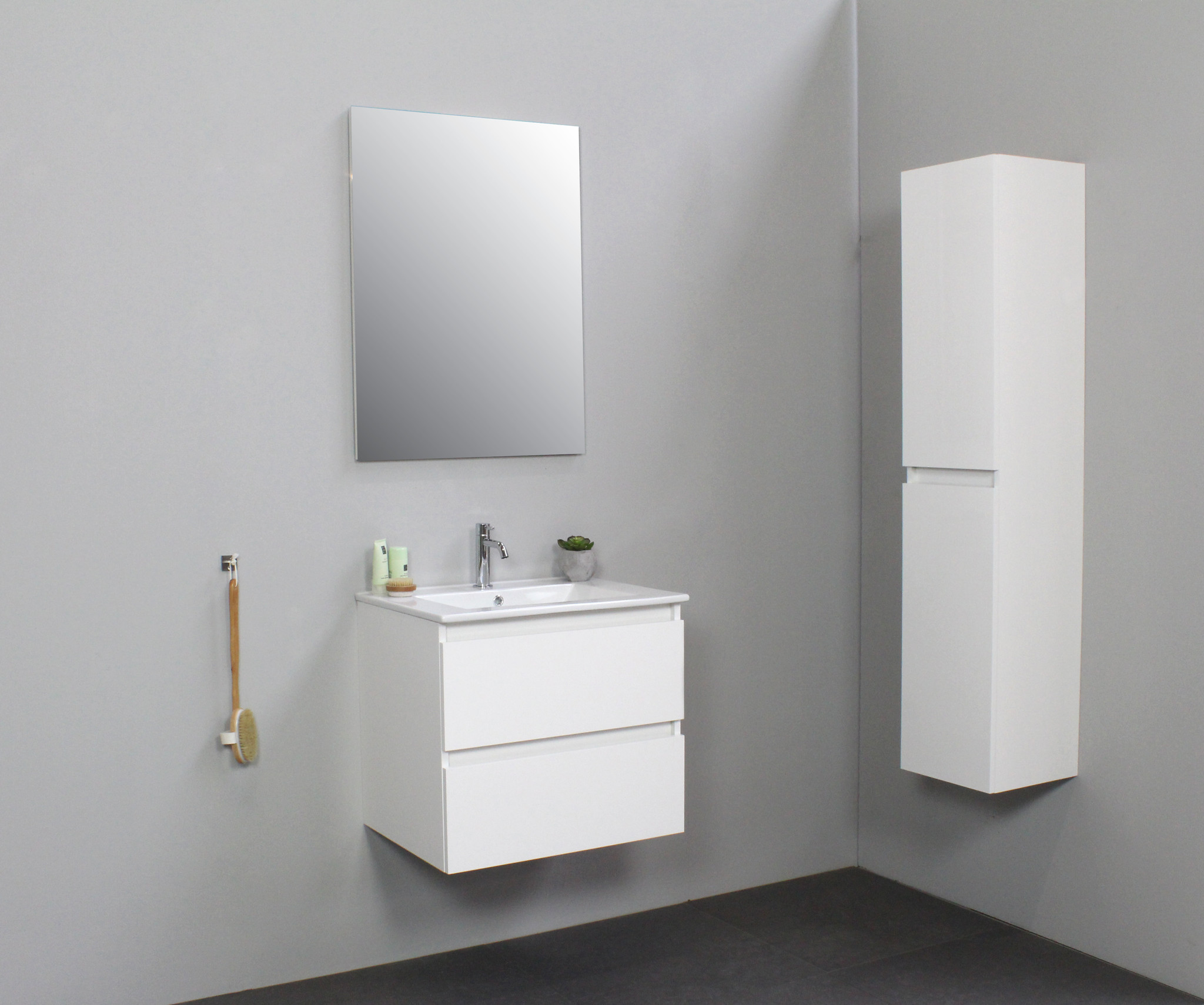 Stef hoge kast 145x30x30cm - Hoogglans wit