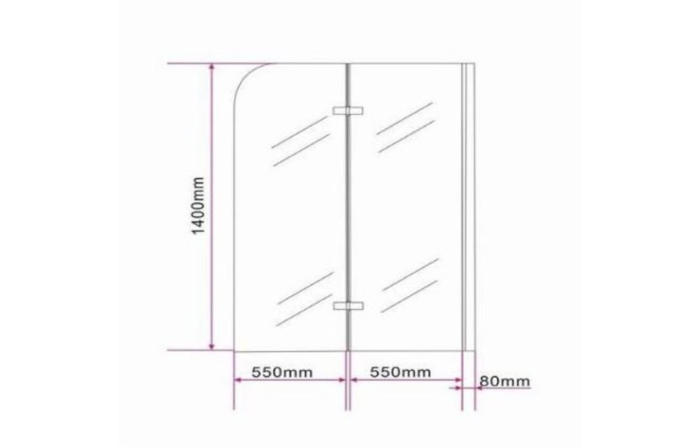 Brize Douchewand vouwdeur voor Bad 120x140 cm helder glas