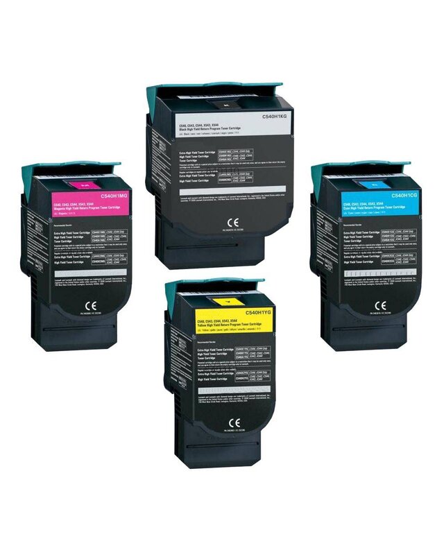 Toners voor Lexmark C540 C543 C544 C546 C548 Zwart cyan yellow magenta