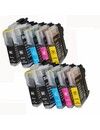 Set 10X alternatief patroon voor Brother Lc980