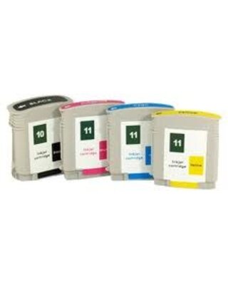 Set 4X alternatief patronen voor Hp10Bk/Hp11Cmy