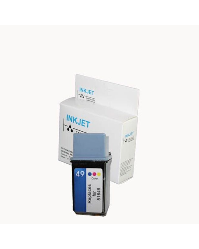 inkt cartridge compatibel voor Hp 51649A Color Nr.49 wit Label