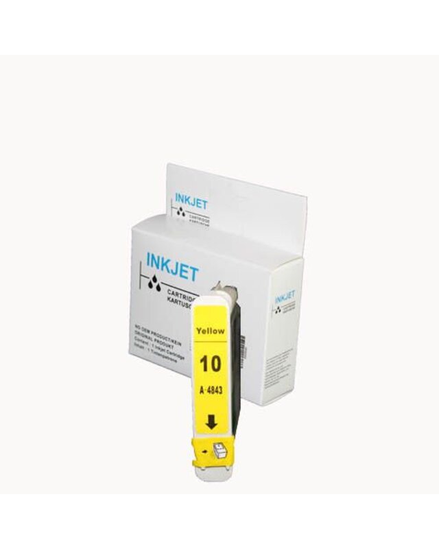 inkt cartridge compatibel voor Hp 10 geel wit Label