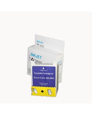 2 stuks alternatief inkt cartridges compatibel voor Epson T020 gekleurd wit Label