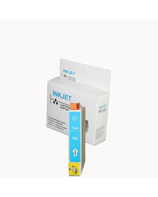 alternatief inkt cartridge compatibel voor Epson T0542 cyan wit Label