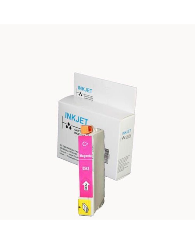 alternatief inkt cartridge compatibel voor Epson T0543 magenta wit Label