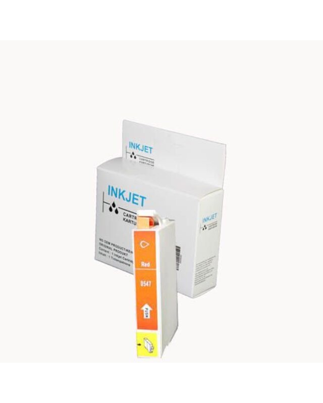 alternatief inkt cartridge compatibel voor Epson T0547 Rood wit Label