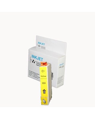 2 stuks alternatief inkt cartridge compatibel voor Epson T0554 geel wit Label