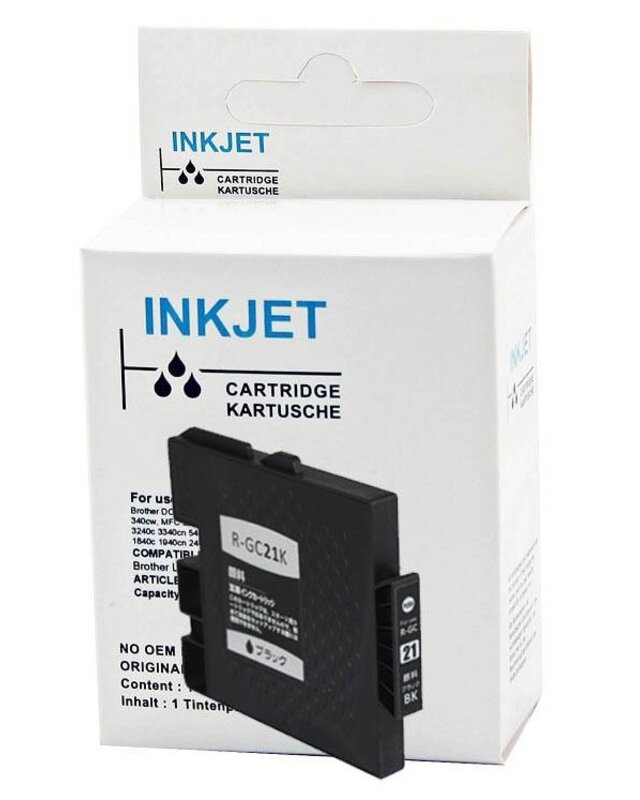 alternatief patroon voor Ricoh Gc31K zwart wit Label