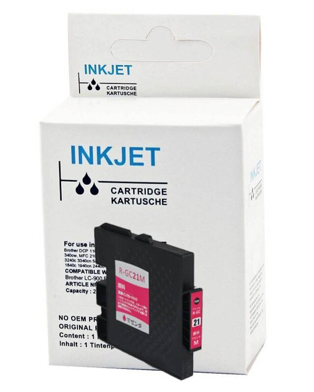 alternatief patroon voor Ricoh Gc31M magenta wit Label