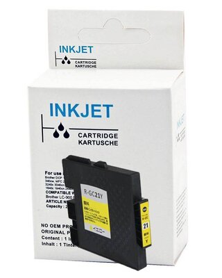 alternatief patroon voor Ricoh Gc41Y geel wit Label