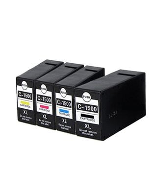 Set 4x alternatief patroon voor Canon PGI-1500XL KCMY