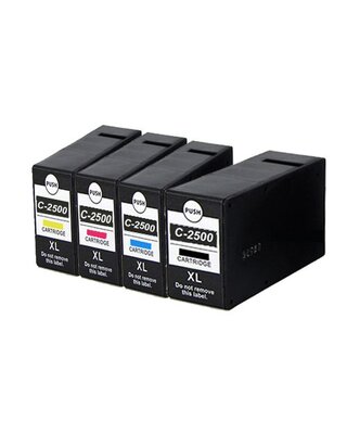 Set 4x alternatief patroon voor Canon PGI-2500XL KCMY extra veel inhoud !