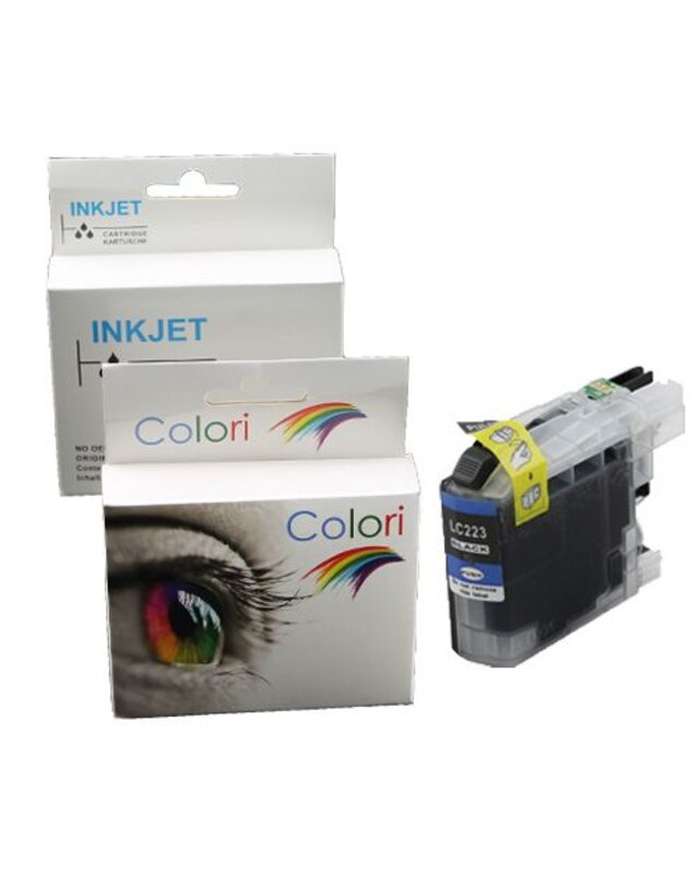 alternatief patroon voor Brother LC 223 zwart (met chip) EXTRA VEEL INHOUD